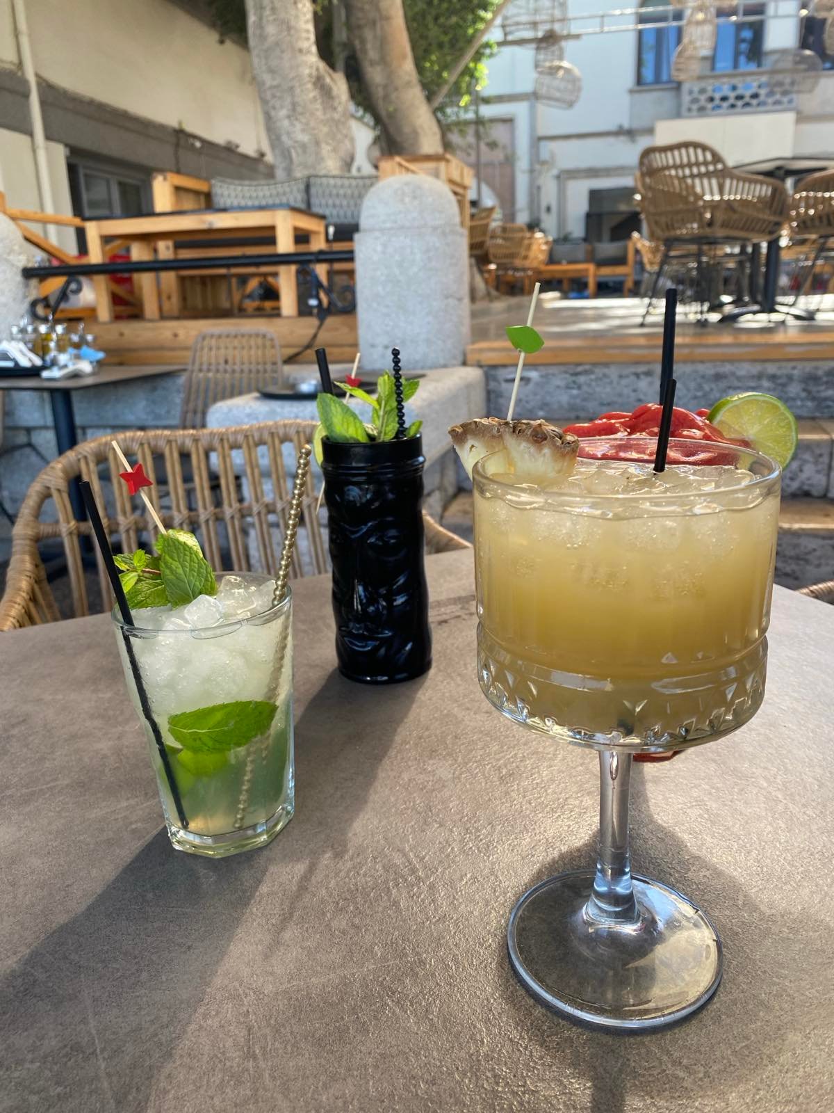 Cocktails and evening drinks at Sintrivani cafe and restaurant in Kos Town